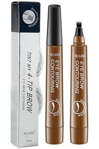SUAKE Eyebrow Pen Liquid With Micro-fork Tip, Long Lasting Waterproof 4 Tip Microblade Eyebrow Pen
