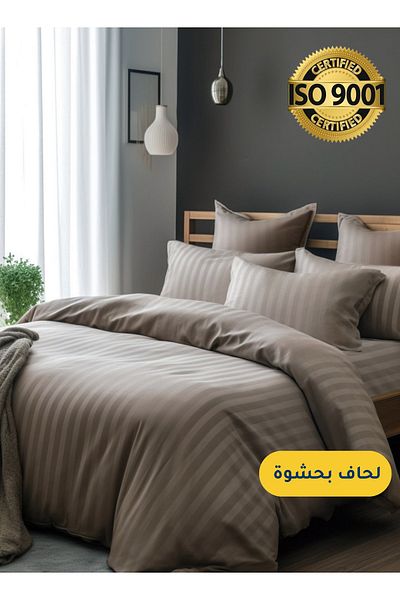 Master Home Textile Microfiber Hotel Comforter Sets, 5 Pcs Queen Size, Fits 160x200 cm Size Bed, Duvet Filling Included