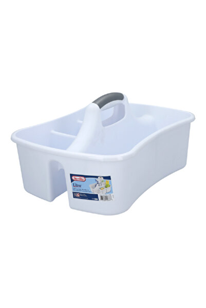 Sterilite سلة تنظيف 4 أقسام بمقبض أبيض