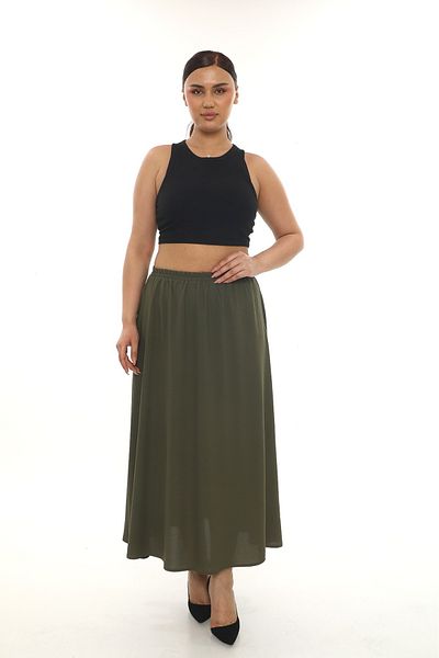Butik Women's Elasticated Plus Size Flared Skirt