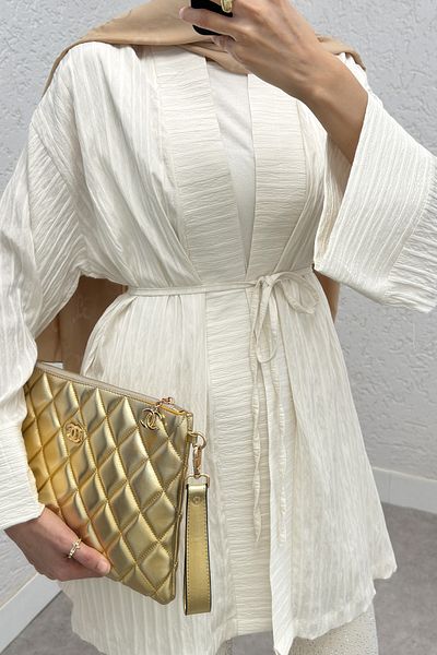 Salih Çelebi Kimono with Large Cuffs 2215 - Ecru