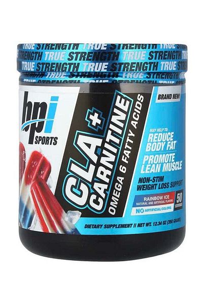 BPI SPORTS BPI CLA + L-Carnitine Rainbow Ice Flavor | & Muscle Support Supplement with Omega 6 & Vi