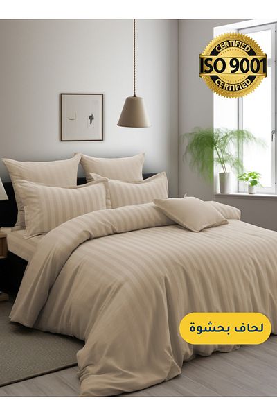 Master Home Textile Microfiber Hotel Comforter Sets, 9 Pcs King Size, Fits 200x200 cm Size Bed, Duvet Filling Included