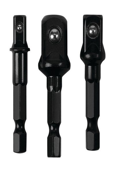 Performance Tool 3-Piece Chrome Vanadium Steel Drill Socket Adapter Set