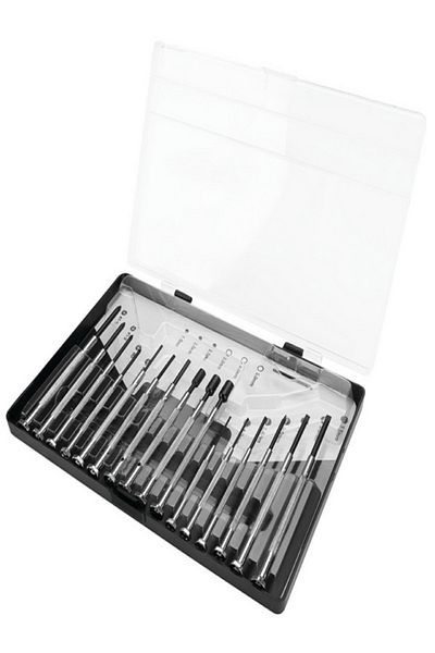 Performance Tool 16-Piece Project Pro Chrome Plated Corrosion Resistant Precision Screwdriver Set