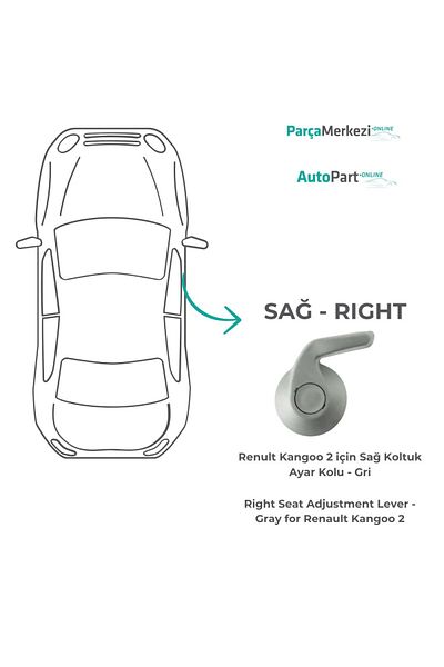 ALPHA AUTO PART Right Seat Adjustment Handle for Renult Kangoo 2 - Gray