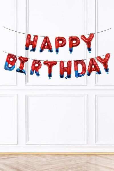 PEKSHOP Happy Birthday Balloon Set Spiderman Concept