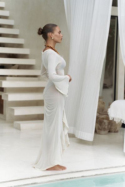 BOHEMAİ Alyona Lace Detail Beige Dress