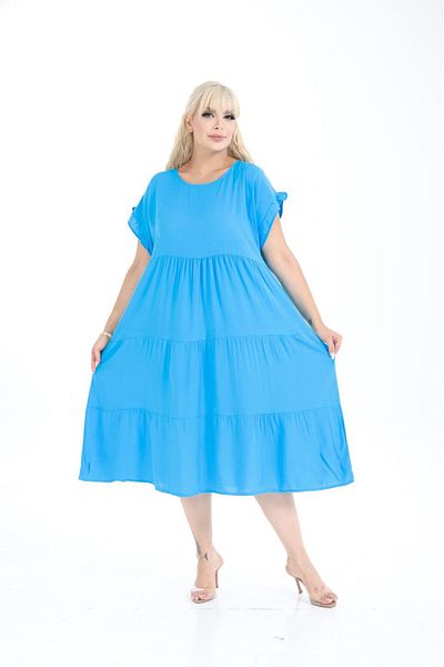 mervemoda Women's Large Size Sleeveless Summer Dress