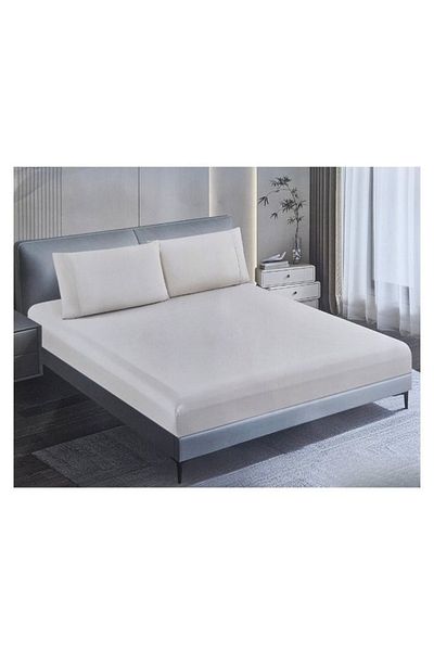 smart home طقم شرشف مطاط مكون من 3 قطع- شرشف زوجي 200×200+30 سم + 2 غطاء وسادة مقاس 50×75
