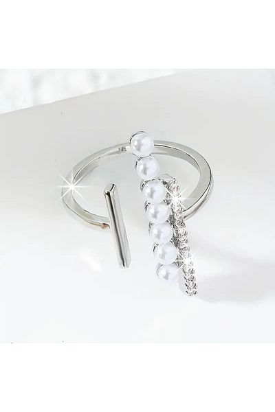 Ayzen Adjustable Stone Pearl Ring