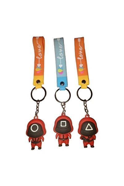 victiny Set of 3 toys, Squid Game 3D keychain VICTINY ® Square Soldier, Triangle Soldier, Circle Soldier, R