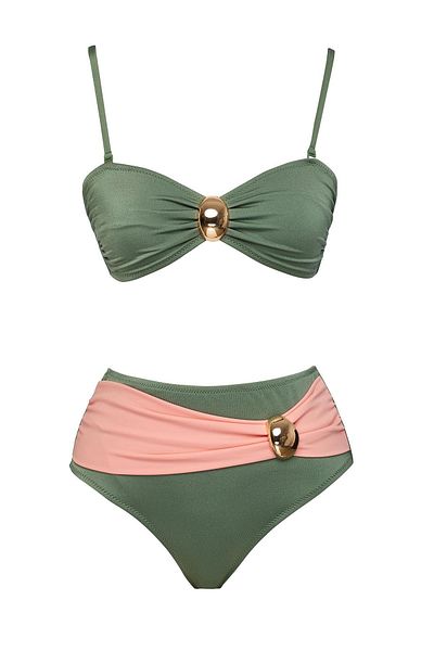 SAILOR moda Στράπλες Σχεδιασμένο Σετ Μπικίνι με Αξεσουάρ
