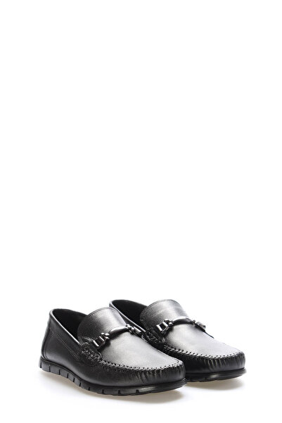 TUGERDİ Tugerdi Black Inside and Outside Genuine Leather Rubber Sole Buckle Q...