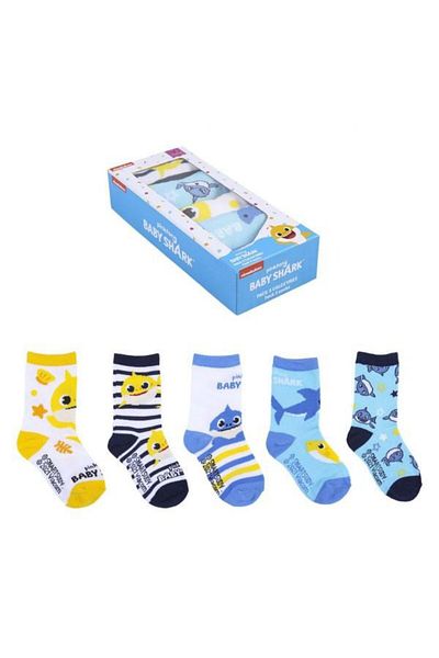 Baby Shark Set of 5 Baby Socks Baby Shark, Multicolor, Size 19/20