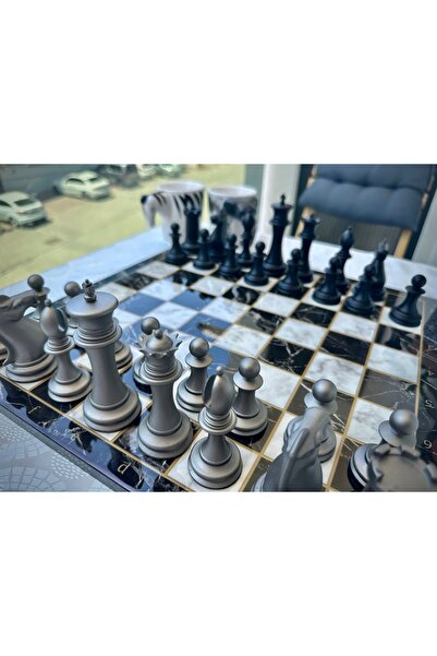 oraychess مجموعة الشطرنج الفاخرة الطاولة السوداء