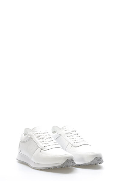 TUGERDİ Ανδρικά αθλητικά παπούτσια Tugerdi White από γνήσιο δέρμα Thermo Sole Lace-Up TG09951131966