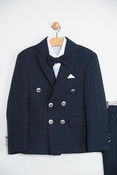 Zaziko Kids Boy's Striped Jacket Shirt Pants Bow Tie Suit Te.1001Y