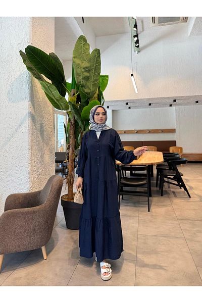 butik hira Φόρεμα με λεπτομέρεια από ύφασμα φράουλα με κουμπί