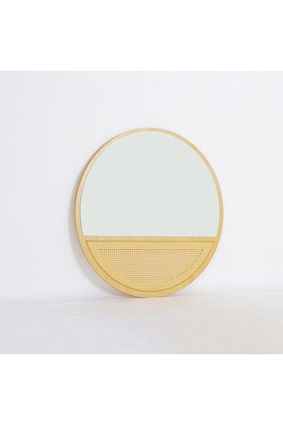 DEC13 100cm rattan round mirrors