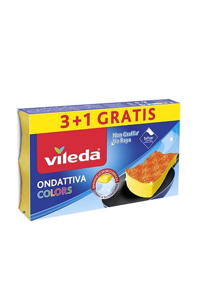 Vileda Set of 4 Vileda Ondattiva Colors abrasive sponges 20804