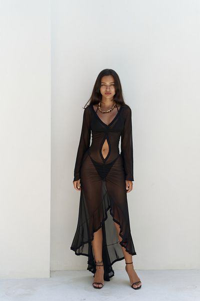 BOHEMAİ Alyona Lace Detail Black Dress