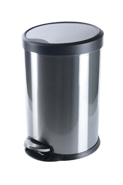 Hoffmayer Trash Can Silver 17.8Liters