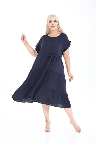 mervemoda Γυναικείο αμάνικο καλοκαιρινό φόρεμα μεγάλου μεγέθους