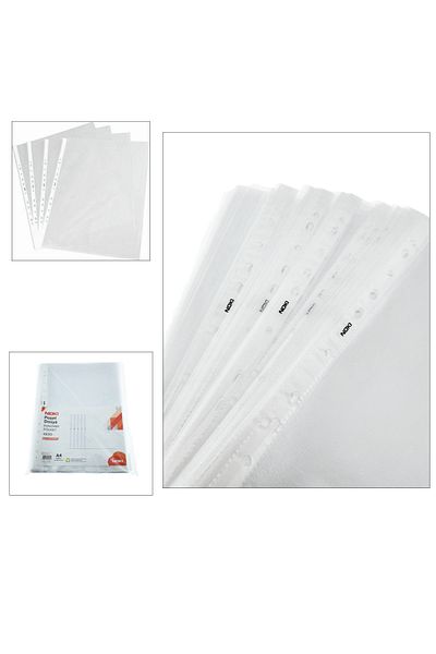 Noki Set of 100 A4 protective films with top opening, 40 microns, Noki 12320, orange peel surface