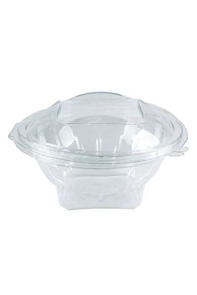 LYOBEST Set 100 Caserole rotunde din PET cu Capac Bombat, Diamond 500 ml