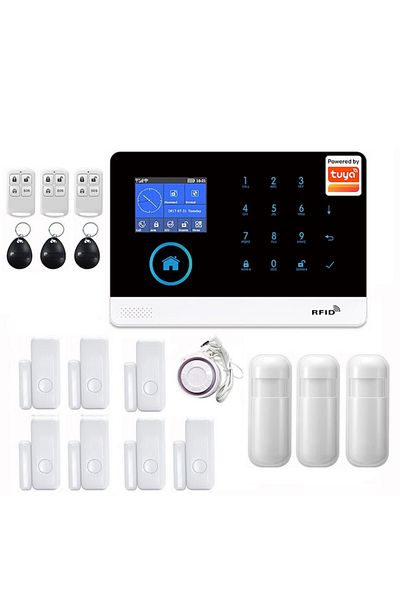 rut&cari Wireless Alarm System, 7 Magnetic Sensors, 3 Motion Sensors, Alexa Voice Control, WiFi+GSM 4G Touch