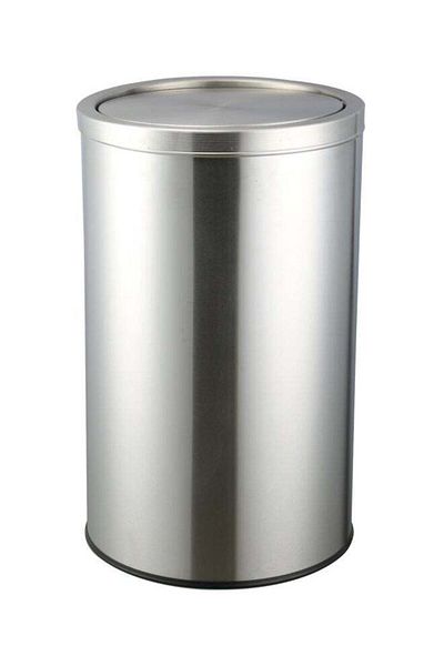Hoffmayer Stainless Steel Trash Bin 50L, Anti-Fingerprint, Matt Silver