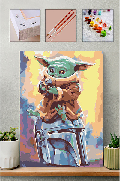 Carmen Sayılarla Boyama Seti Baby Yoda 40x50cm