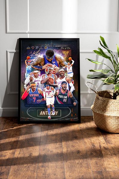 Saturn Pictură înrămată de Carmelo Anthony - Pictură poster NBA de baschet