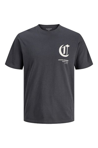 Jack & Jones J&J T-Shirt Ανδρικό μπλουζάκι με τυπωμένο λογότυπο Asphalt Black
