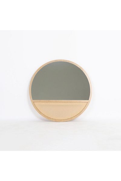 DEC13 80 cm rattan round mirrors