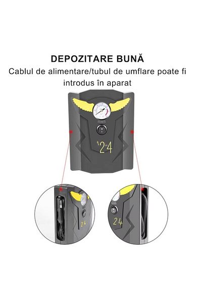 varioshop Compresor auto VarioShop®, Ideal pentru umflarea tuturor tipurilor de anvelope auto, motociclete, b