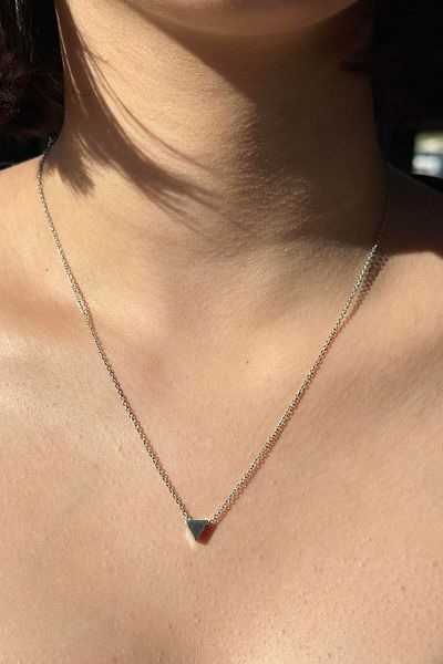 TAKIŞTIR Silver Color Triangle Figured Necklace