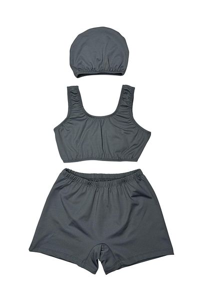 MİRASWİM Girl's Shorts Suit Swimsuit (Smoked Color)