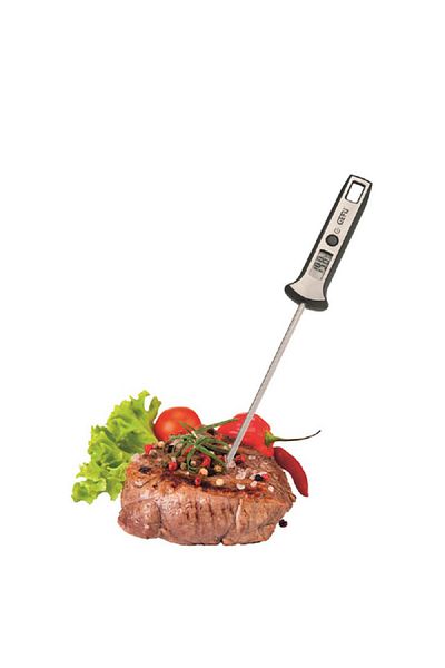 GEFU Scala Easily Readable LCD Display Digital Thermometer Black and Silver
