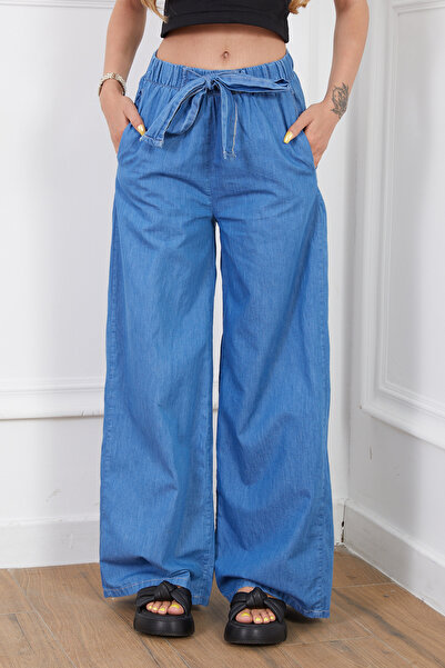 DPARİS Rahat Kesim Beli Lastikli İnce Kot Pantolon