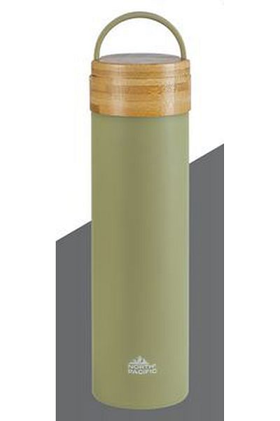 Mask North Paci Fic Glass Flask with Bamboo Lid 580 Cc