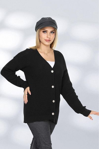 Fox Life Kids Women's Button Detailed Long Straight Cardigan Flt1007