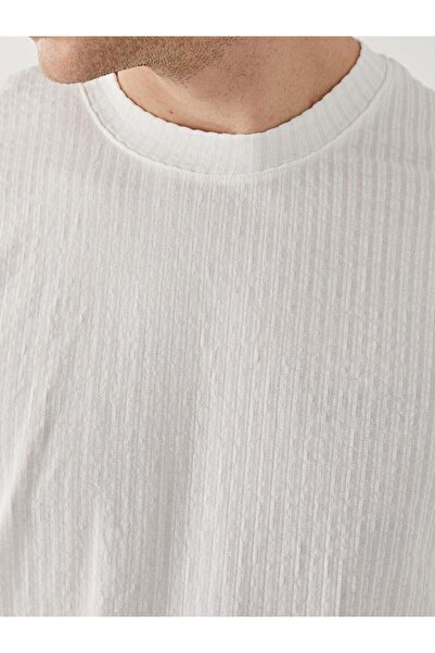 LC Waikiki Велосипедний комір, короткий рукав, чоловіча футболка з текстурованою тканиною (S5)