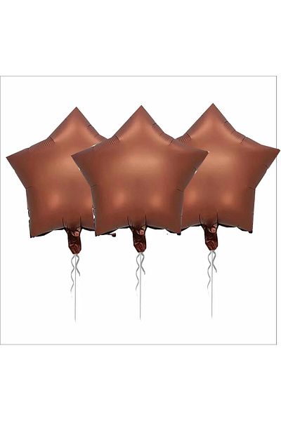 ZENVİVA 3 Pieces Star Foil Balloon Caramel 18 Inc