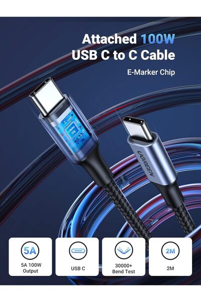 Generic UGREEN Nexode 100W USB-C 4-Port GaN Charger with 2m Cable