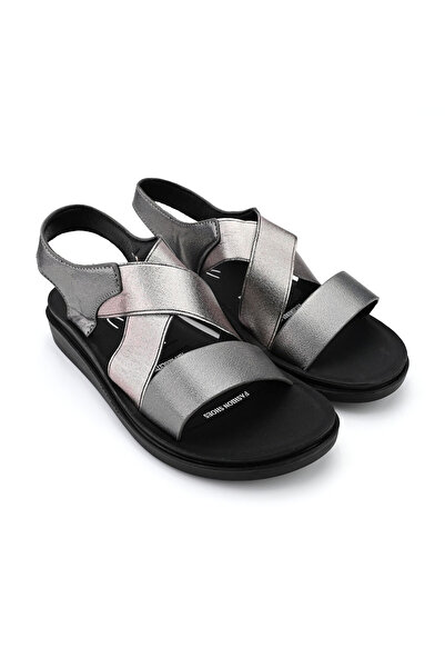 Tmall Women's Sandals, Low Sole, Made of Eco-Leather, SA91, Gun