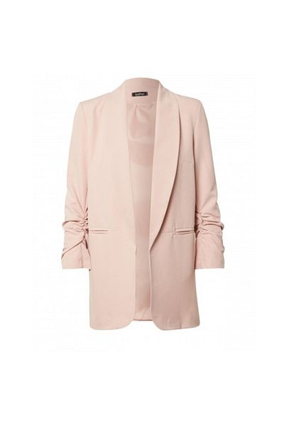 BOOHOO - Blazer roz pudrat cu mâneci bufante