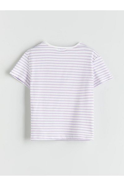 LC Waikiki Tricou pentru fete cu dungi cu gâtul rotund (S5)