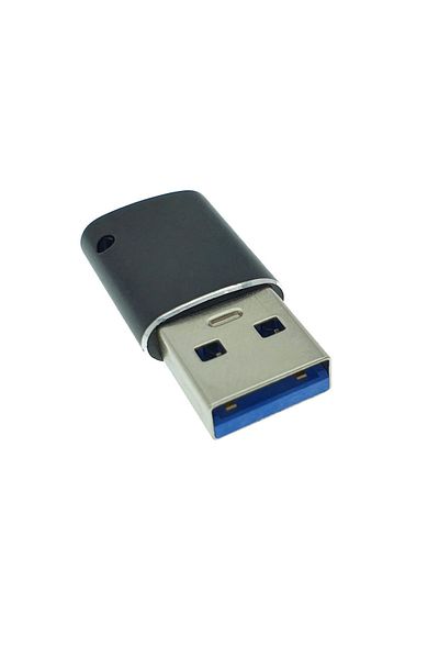 OEM OTG adapter USB 3.1 male to USB type C female, aluminum housing, Data C 081, mounting hole, black
